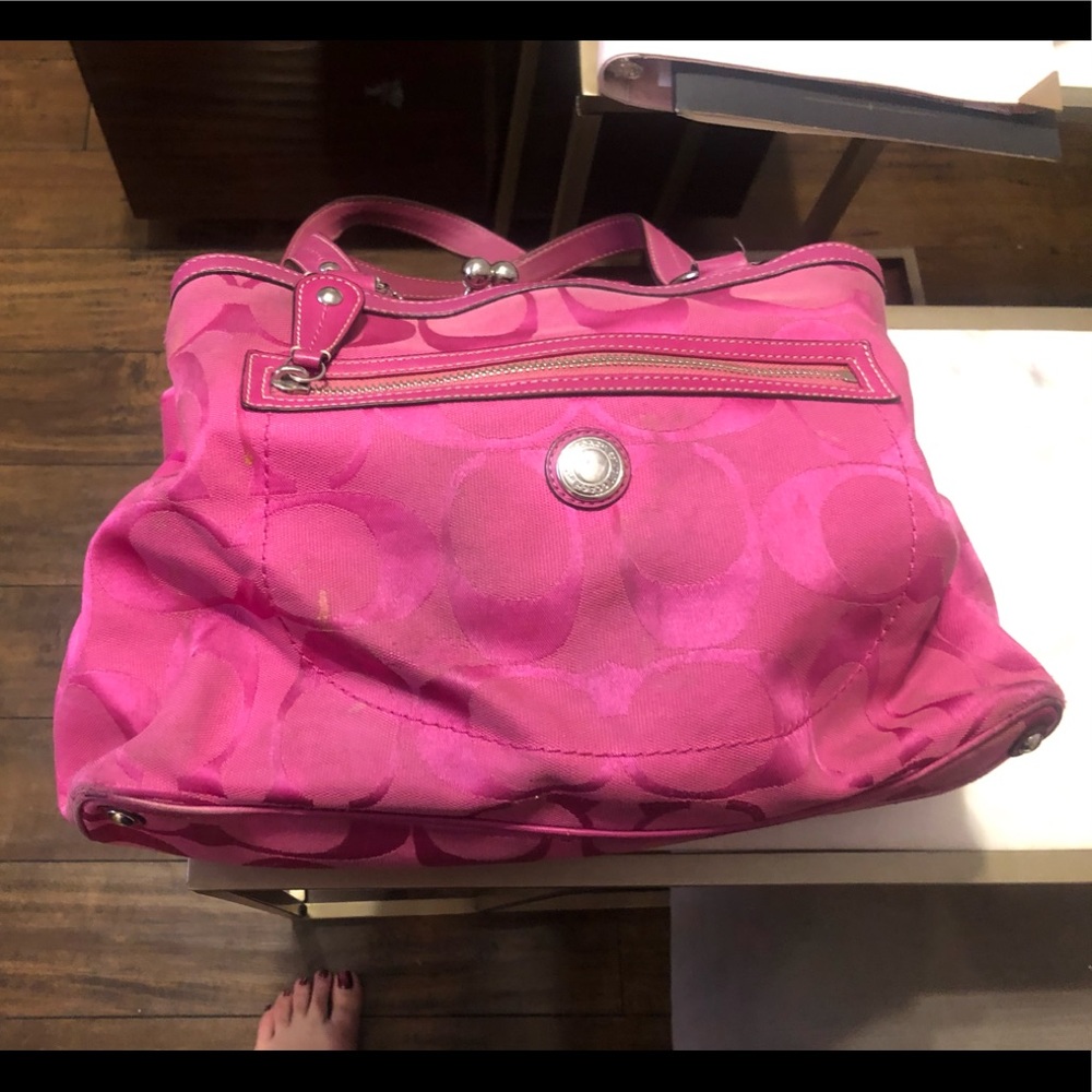 Authentic pink canvas Coach bag